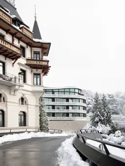 Swiss Deluxe Hotels The Dolder Grand Aussenansicht Schnee (1)