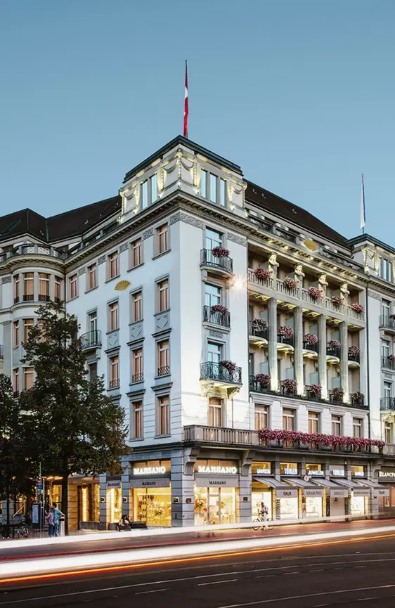 Swiss Deluxe Hotels Mandarin Oriental Savoy Zurich Zurich Outside Night