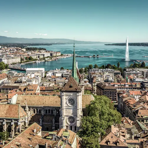 Switzerland Luxury Hotel ST 3X2 Geneva Aerial 60502