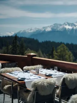 Lecrans Hotel Spa Crans Montana Terrace View