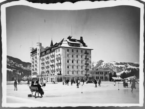 Swiss Deluxe Hotels Stories Summer 2021 Superstars Princesses And A Pink Panther 04 Copyright Gstaad Palace History Ice Rink Sw Ecirgb T140