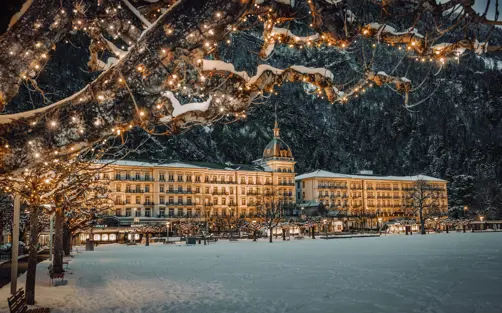 Victoria Jungfrau Grand Hotel Spa Interlaken Winter Outside