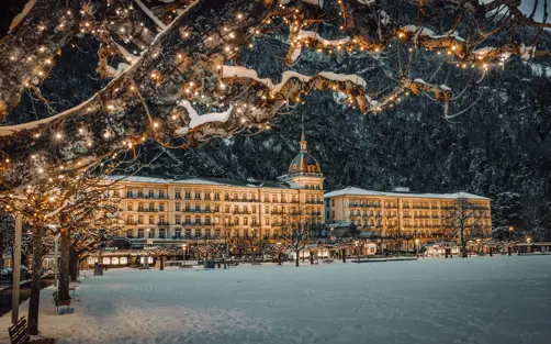 Victoria Jungfrau Grand Hotel Spa Interlaken Winter Outside