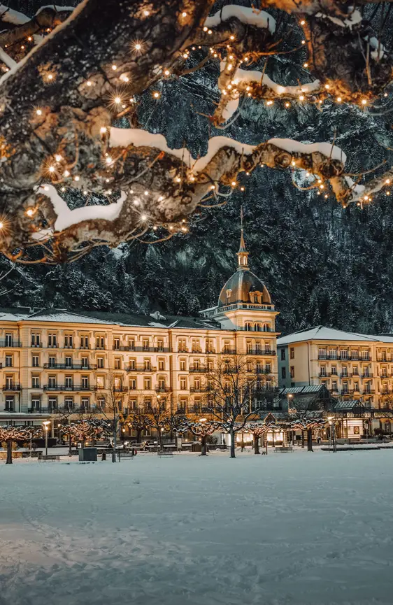 Victoria Jungfrau Grand Hotel Spa Interlaken Winter Outside
