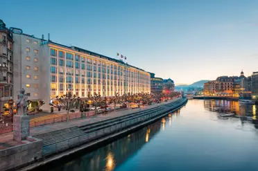 Mandarin Oriental Geneva Hotel Hotel Exterior Night Lights