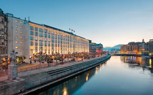 Mandarin Oriental Geneva Hotel Hotel Exterior Night Lights