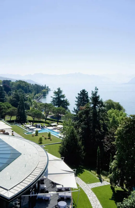 Beau Rivage Palace Hotel Lausanne External View Lake