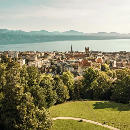 Switzerland Luxury Hotel ST 3X2 Lausanne Hermitage Park Aerial 61239