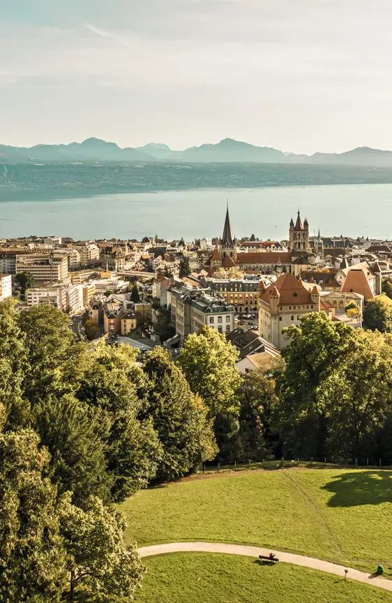 Switzerland Luxury Hotel ST 3X2 Lausanne Hermitage Park Aerial 61239