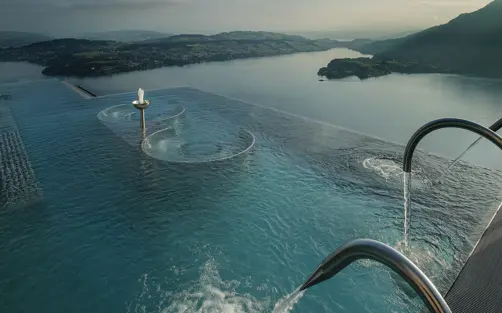 SDH Wellness Magazine Winter 2024 25 Alpine Spa Exterior Infinity Edge Pool