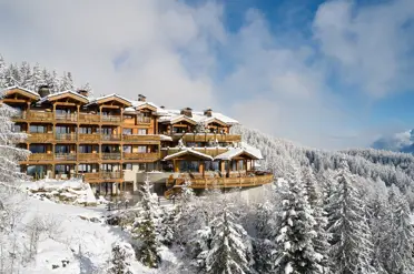 Lecrans Hotel Spa Crans Montana Hotel Aerial View Winter