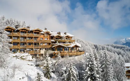 Lecrans Hotel Spa Crans Montana Hotel Aerial View Winter