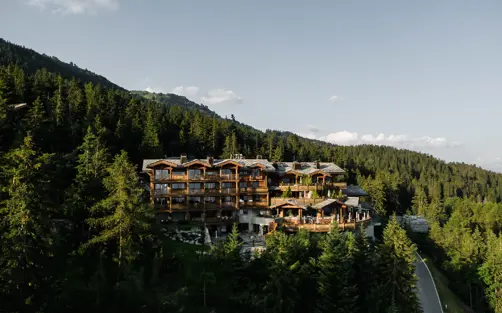 Lecrans Hotel Spa Crans Montana Hotel Aerial View Summer
