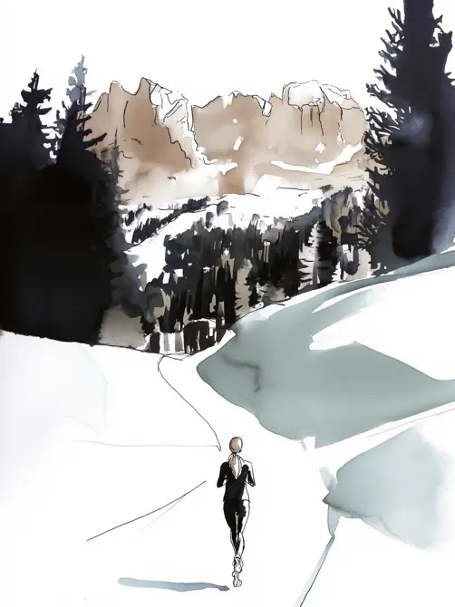 Swiss Deluxe Hotels H Magazine Winter 2025 26 U8655456844 Watercolor Illustration Of A Runner In The Swiss Al 6A258c7a B2f6 4680 B9d4 F67f69cfd5bd 2