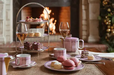 Swiss Deluxe Hotels 05 Pink English Carlton Afternoon Tea Carlton Hotel St. Moritz